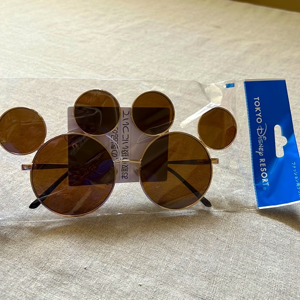 TOKYO DISNEY DISNEYLAND RESORT SUNGLASSES BROWN GOLD MICKEY SUMMER NEW